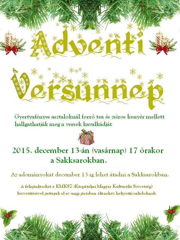 Jótékonysági Adventi Sakk - és Versünnep